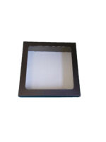 Kutija - dno + poklopac s PVC prozorom, 245x245x75 mm, crna - Slika 2