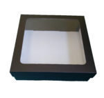 Kutija - dno + poklopac s PVC prozorom, 245x245x75 mm, crna