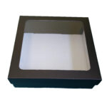 Kutija - dno + poklopac s PVC prozorom, 245x245x75 mm, crna
